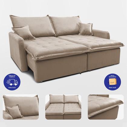 Imagem de Sofá Sem Caixa Retrátil 1,60m SoftGel Luna. Velusoft Cama inBox