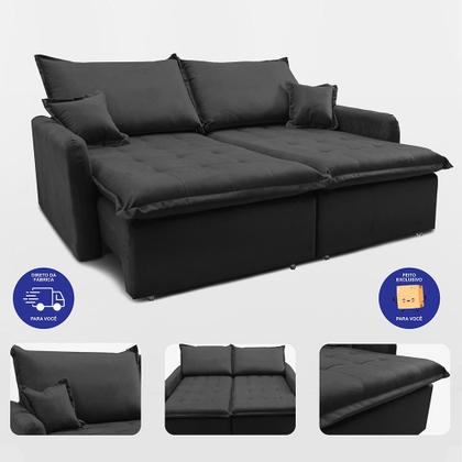 Imagem de Sofá Sem Caixa Retrátil 1,60m SoftGel Luna. Velusoft Cama inBox