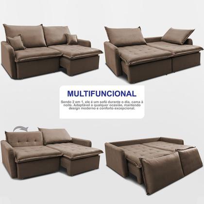 Imagem de Sofá Sem Caixa Retrátil 1,80m SoftGel Luna. Velusoft Cama inBox