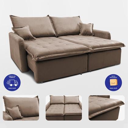 Imagem de Sofá Sem Caixa Retrátil 1,80m SoftGel Luna. Velusoft Cama inBox