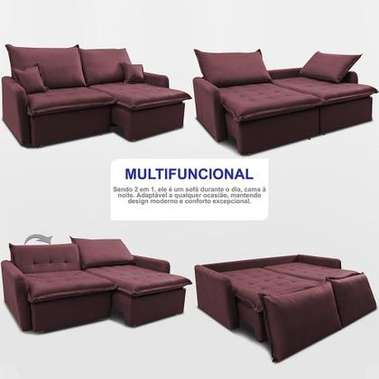 Imagem de Sofá Sem Caixa Retrátil 1,80m SoftGel Luna. Velusoft Cama inBox