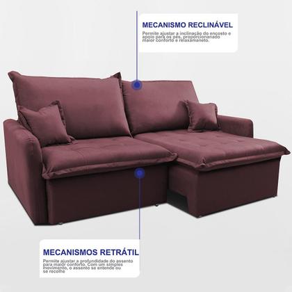 Imagem de Sofá Sem Caixa Retrátil 1,80m SoftGel Luna. Velusoft Cama inBox