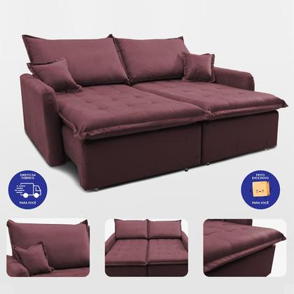 Imagem de Sofá Sem Caixa Retrátil 1,80m SoftGel Luna. Velusoft Cama inBox