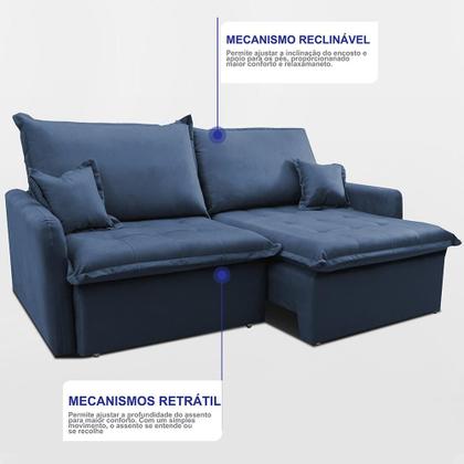 Imagem de Sofá Sem Caixa Retrátil 2,00m SoftGel Luna. Velusoft Cama inBox