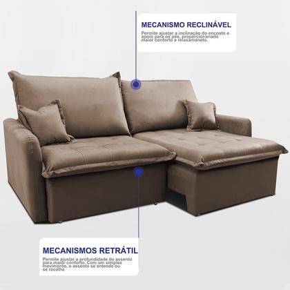 Imagem de Sofá Sem Caixa Retrátil 2,00m SoftGel Luna. Velusoft Cama inBox