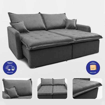 Imagem de Sofá Sem Caixa Retrátil 2,00m SoftGel Luna. Velusoft Cama inBox