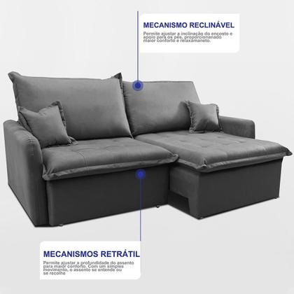 Imagem de Sofá Sem Caixa Retrátil 2,00m SoftGel Luna. Velusoft Cama inBox