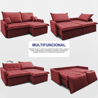 Imagem de Sofá Sem Caixa Retrátil 2,00m SoftGel Luna. Velusoft Cama inBox