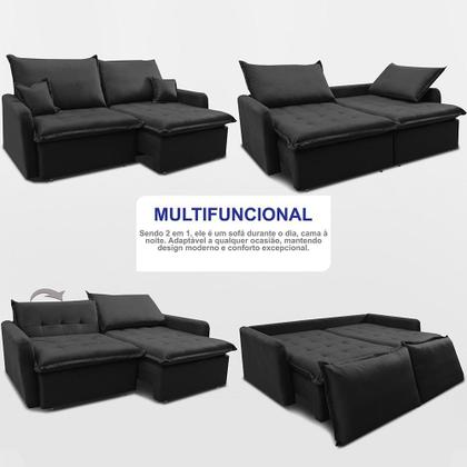 Imagem de Sofá Sem Caixa Retrátil 2,00m SoftGel Luna. Velusoft Cama inBox