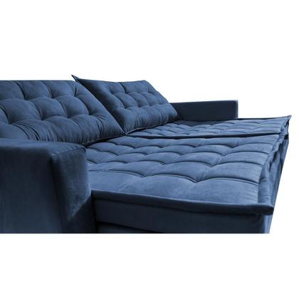 Imagem de Sofá Sem Caixa Retrátil Baú 1,60m Cama inBox Secret Suede Velusoft Azul