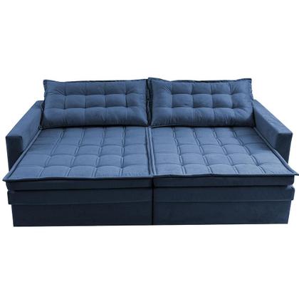 Imagem de Sofá Sem Caixa Retrátil Baú 1,60m Cama inBox Secret Suede Velusoft Azul