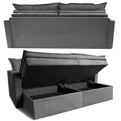 Imagem de Sofá Sem Caixa Retrátil Baú 1,60m Cama inBox Secret Suede Velusoft Cinza