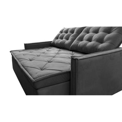 Sofá Sem Caixa Retrátil e Reclinável 1,65m Cama inBox Studio Suede Velusoft Cinza Imagem de Sofá Sem Caixa Retrátil e Reclinável 1,65m Cama inBox Studio Suede Velusoft Cinza
