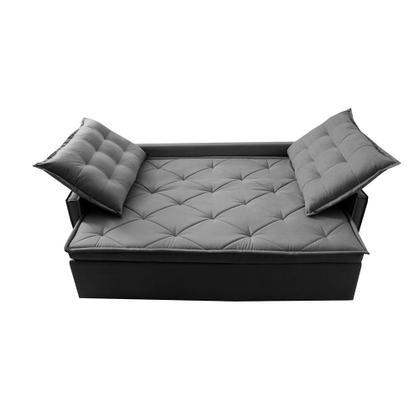 Sofá Sem Caixa Retrátil e Reclinável 1,65m Cama inBox Studio Suede Velusoft Cinza Imagem de Sofá Sem Caixa Retrátil e Reclinável 1,65m Cama inBox Studio Suede Velusoft Cinza