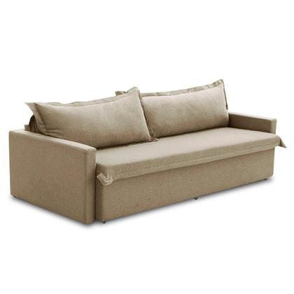 Imagem de Sofá Sem Caixa Retrátil e Reclinável 1,65m com Molas Luzia Linho Bege Madelina Decor