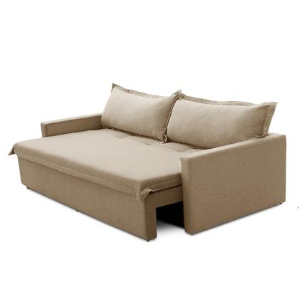 Imagem de Sofá Sem Caixa Retrátil e Reclinável 1,65m com Molas Luzia Linho Bege Madelina Decor