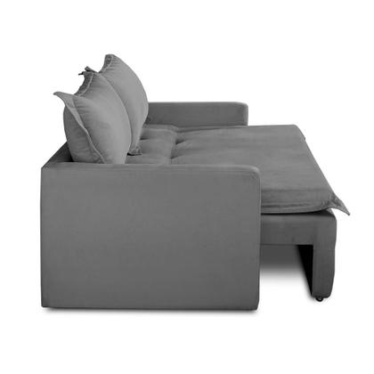 Sofá Sem Caixa Retrátil e Reclinável 1,65m com Molas Luzia Suede Cinza Madelina Decor Imagem de Sofá Sem Caixa Retrátil e Reclinável 1,65m com Molas Luzia Suede Cinza Madelina Decor