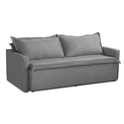Sofá Sem Caixa Retrátil e Reclinável 1,65m com Molas Luzia Suede Cinza Madelina Decor Imagem de Sofá Sem Caixa Retrátil e Reclinável 1,65m com Molas Luzia Suede Cinza Madelina Decor