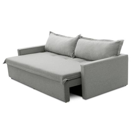 Imagem de Sofá Sem Caixa Retrátil e Reclinável 1,85m com Molas Luzia Linho Cinza Madelina Decor