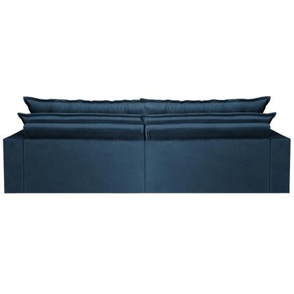 Sofá Sem Caixa Retrátil Reclinável 2,95m Cama inBox França Velusoft Azul Imagem de Sofá Sem Caixa Retrátil Reclinável 2,95m Cama inBox França Velusoft Azul