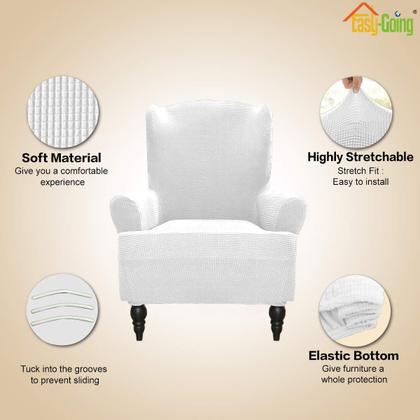 Imagem de Sofá Slipcover Easy-Going Stretch Wingback Snow White