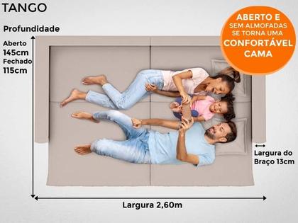 Imagem de Sofá Tango 2,60m sem caixa, Retrátil e Reclinável Velosuede Bege - NETSOFAS