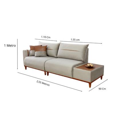 Imagem de Sofá Trento 3 Lugares com Base de Madeira