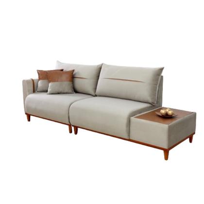 Imagem de Sofá Trento 3 Lugares com Base de Madeira