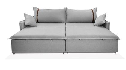 Imagem de Sofá Valence Slim sem Caixa Premium 1.80m SoftGel 33 Linho Cinza Claro