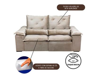Sofá Veludo Retrátil Reclinável Luxo Conforto Athenas Premium 2,00m - Fernandes Imagem de Sofá Veludo Retrátil Reclinável Luxo Conforto Athenas Premium 2,00m