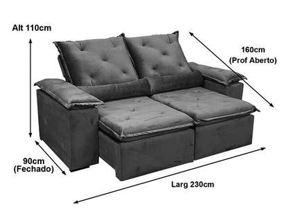 Sofá Veludo Retrátil Reclinável Luxo Conforto Athenas Premium 2,00m - Fernandes Imagem de Sofá Veludo Retrátil Reclinável Luxo Conforto Athenas Premium 2,00m