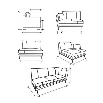 Sofá Vena de Canto + Chaise Fixo Couro Preto 520cm - 69857 - Sun House Imagem de Sofá Vena de Canto + Chaise Fixo Couro Preto 520cm - 69857