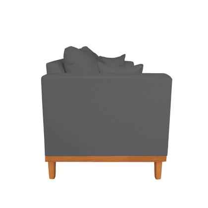 Imagem de Sofá Viena Beny 3 Lugares Com Base de Madeira Namoradeira Suede Cinza