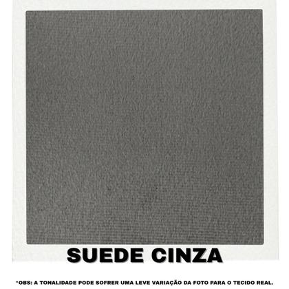 Imagem de Sofá Viena Beny 3 Lugares Com Base de Madeira Namoradeira Suede Cinza