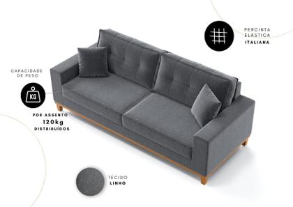 Imagem de Sofá Vitória 2,10m com 3 Lugares em Linho