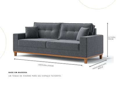 Imagem de Sofá Vitória 2,10m com 3 Lugares em Linho