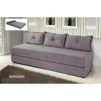 Sofanete Sofá de 3 lugares Sofá Cama de Casal Bicama em Suede Cinza - Estrela Móveis Imagem de Sofanete Sofá de 3 lugares Sofá Cama de Casal Bicama em Suede Cinza