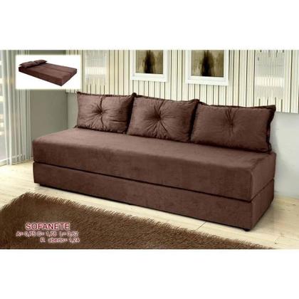 Imagem de Sofanete Sofá de 3 Lugares Sofá Cama de Casal Bicama em Suede Cor Cinza