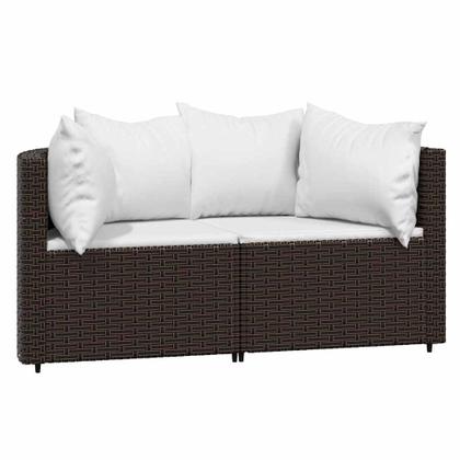 Imagem de Sofás Patio Corner VidaXL Brown Poly Rattan, conjunto de 2