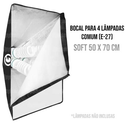 Imagem de Softbox 50x70 Greika Quadruplo para Lampadas com Suporte de parede e Teto WF-806F