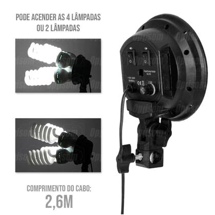 Imagem de Softbox 50x70 Greika Quadruplo para Lampadas com Suporte de parede e Teto WF-806F