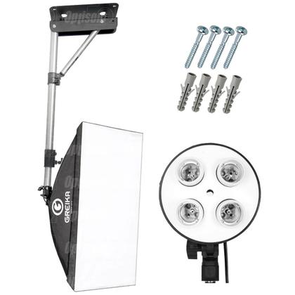 Imagem de Softbox 50x70 Greika Quadruplo para Lampadas com Suporte de parede e Teto WF-806F