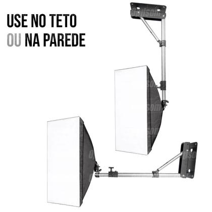Imagem de Softbox 50x70 Greika Quadruplo para Lampadas com Suporte de parede e Teto WF-806F