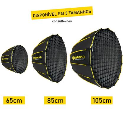 Imagem de Softbox Beauty Dish Greika 85cm Abre Fácil Bowens Com Colmeia Grid Para Flash Estúdio