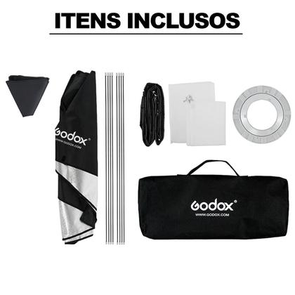 Imagem de Softbox Bowens Com Grid Colmeia Godox 120cm Octagonal Para Flash Tocha