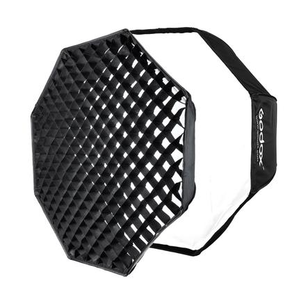 Imagem de Softbox Bowens Com Grid Colmeia Godox 95cm Octagonal Para Flash Tocha