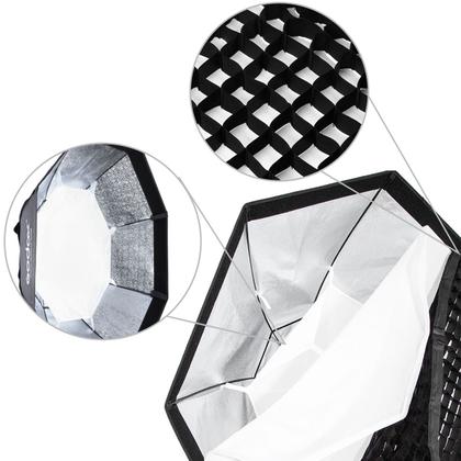 Imagem de Softbox Bowens Octagonal 120cm Godox Com Colmeia Grid + Tripé 2,60 Metros