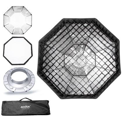 Imagem de Softbox Bowens Octagonal 120cm Godox Com Colmeia Grid + Tripé 2,60 Metros