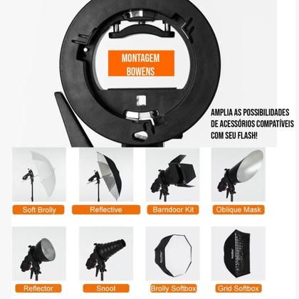 Imagem de Softbox com Grid 60x60 Godox para Flash Speedlite Ensaio Externo + Tripé