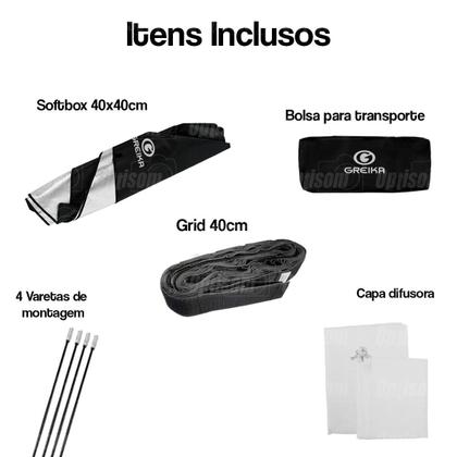 Imagem de Softbox Greika 40x40 Bowens Com Grid